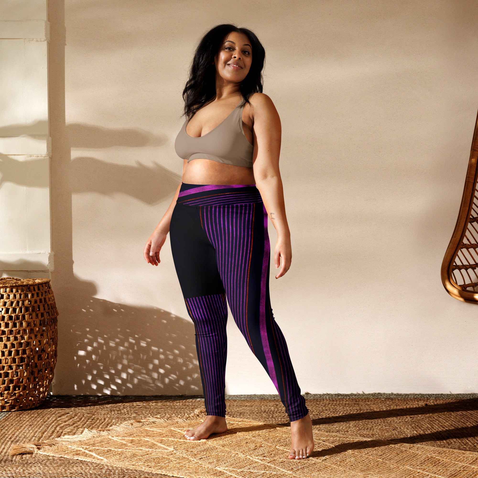 Dance Leggings. Yoga Pants. Gym or Workout High Waist Leggings. "Peppermint" Streetwear by WickedYo.